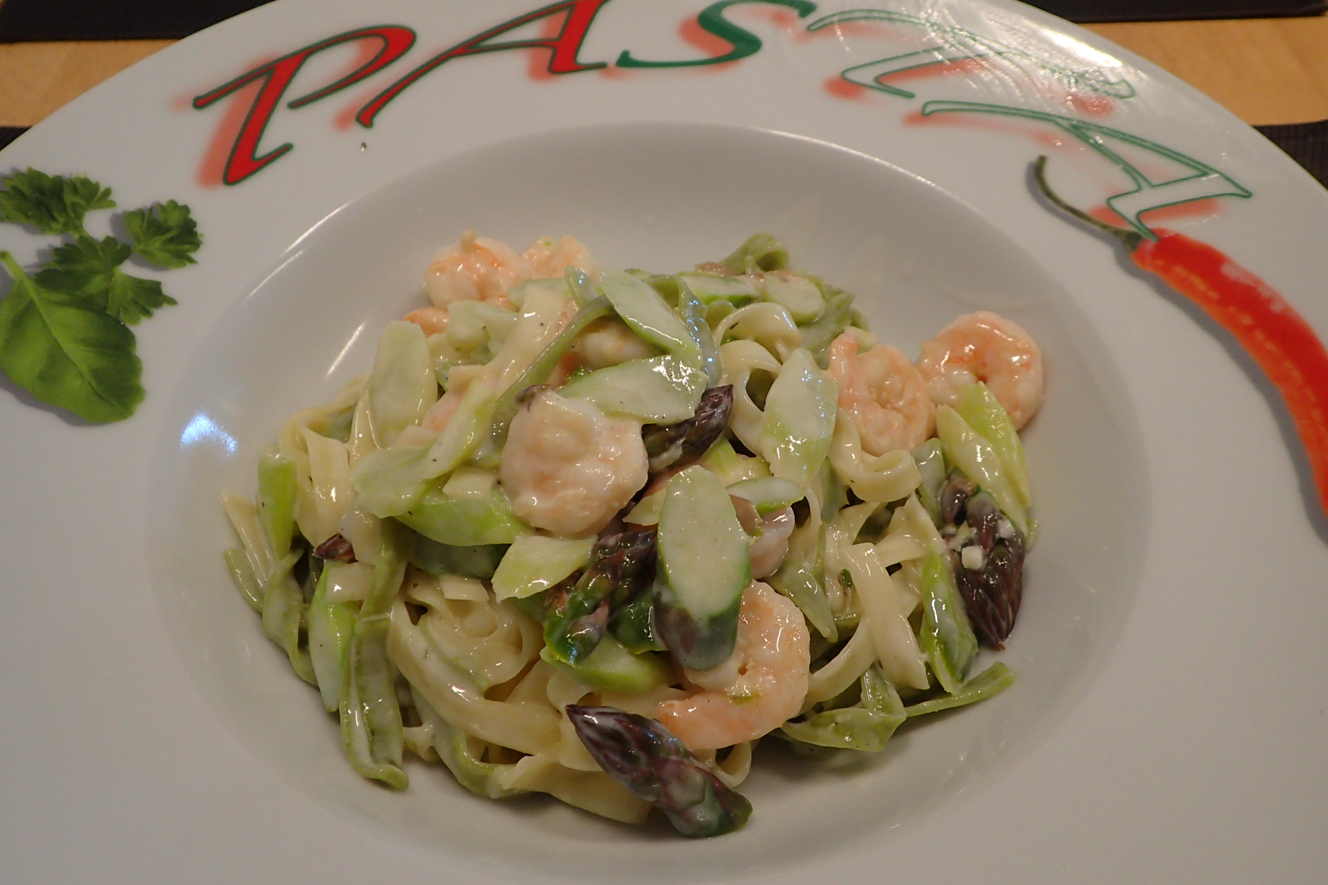Tagliatelle mit Weißwein-Gamba-Sauce